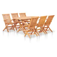 Gossi set mobilier de exterior pliabil, 7 piese, lemn masiv de tec