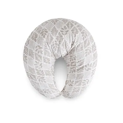 Perna pentru alaptat, Ceba Baby, Husa detasabila din bumbac, Cu puf siliconizat, 150x60x37 cm, Oeko-Tex Standard 100, Basic Brown Leaves