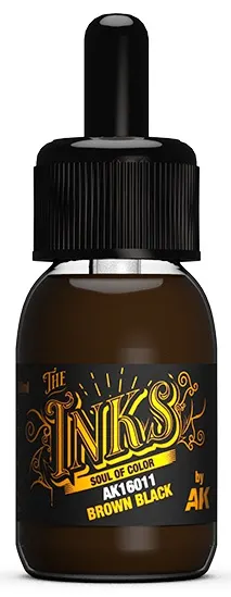 Cerneală acrilică AK Interactive - Brown Black, 30ml