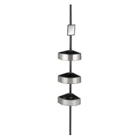 Raft telescopic pentru duș Wenko Prea Silver/Black, 27 x 20 cm