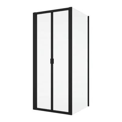 Cabina de dus 100x70 cm, cu usa pliabila culisanta, negru mat, Ronal Divera