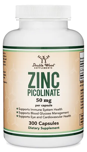 Zinc Picolinate, 300 capsule, Double Wood