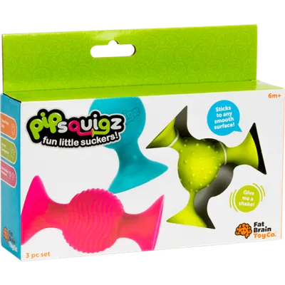 pipSquigz , Set 3 jucarii senzoriale cu ventuze pentru bebelusi
