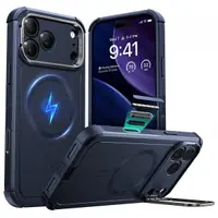 Husa MagSafe pentru Apple iPhone 17 Pro Max, ESR, Cyber Armor Kickstand, Albastra