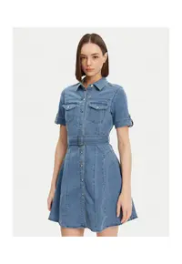 Rochie model 993 DENIM albastru - bumbac - poliester - Albastru