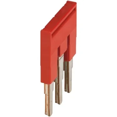 Punte de legatura 3 cai pentru terminale 4mm², rosie