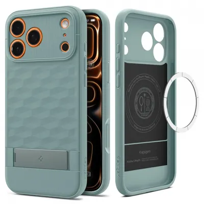 Husa MagSafe pentru Apple iPhone 17 Pro Max, Spigen, Caseology Parallax S, Verde ACS09912