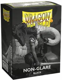 Protecții pentru cărți Dragon Shield - Non-Glare Matte Sleeves Standard Size, Black (100 buc.)