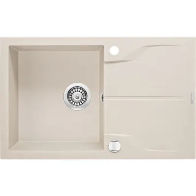 Chiuveta bucatarie compozit cu picurator bej mat 78 cm Deante Andante