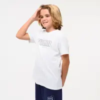 Tricou din bumbac Puma cu imprimeu, Educație fizică, Alb Copii