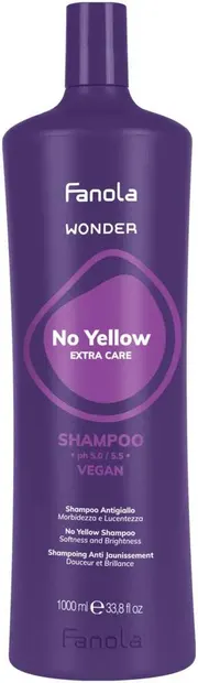 Fanola Wonder No Yellow Șampon pentru păr blond și decolorat, 1000 ml