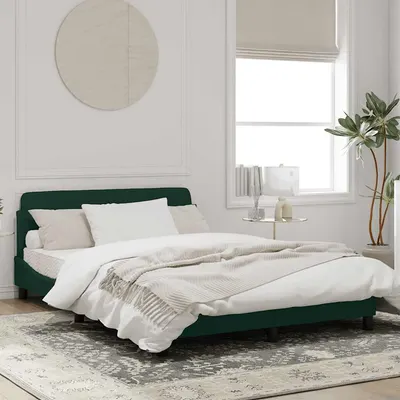 vidaXL Cadru de pat, Dover, verde închis, 140x190 cm, catifea