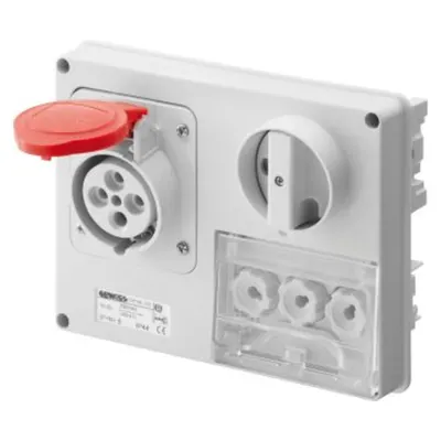Priza industriala cu interblocaj - WITHOUT BOTTOM - WITH FUSE-HOLDER BASE - 3P+N+E 16A 346-415V - 50/60HZ 6H - IP44
