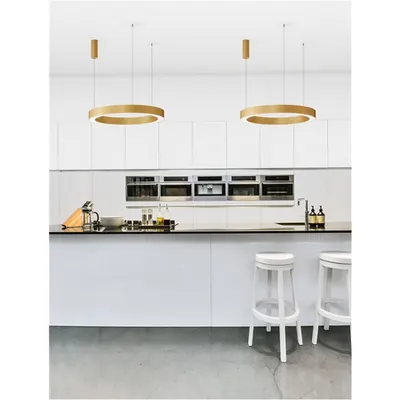 Lampa suspendata MORBIDO Alama aurie Aluminiu & Acrylic LED 60 Wat 230 Volt 3116Lm 2700K - 4000K IP20 Included Remote Control