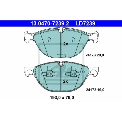 Set placute frana, frana disc ATE 13.0470-7239.2