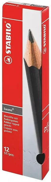 Set creioane grafit Stabilo Swano - HB, 12 buc, negru