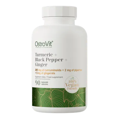 Turmeric + Ghimbir + Piper negru, 90 capsule, OstroVit