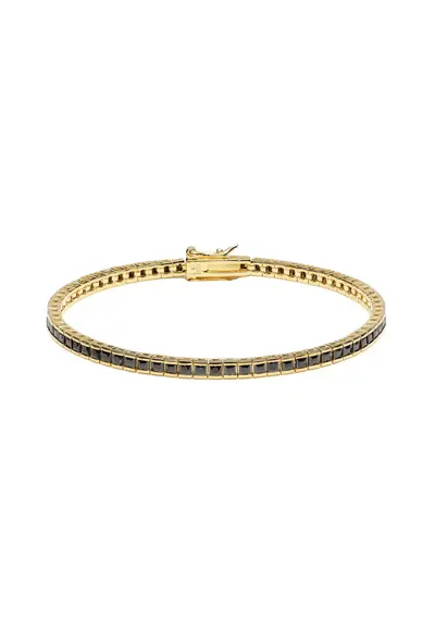 Bratara Tennis Gold Din Argint Briliant