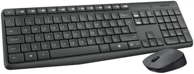 Set mouse și tastatură wireless Logitech - MK235, 2.4GHZ, gri închis