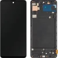 Display cu Touchscreen MP compatibil cu Samsung Galaxy A71 A715, cu Rama, Negru