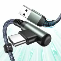 Cablu Date si Incarcare Rapida Timebox, USB la Type-C, 1m, QC 3, Unghi 90° - Default Title