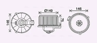 Ventilator habitaclu potrivit TOYOTA AVENSIS, CARINA E VI, COROLLA, COROLLA VERSO 1.4-2.4 04.92-03.09