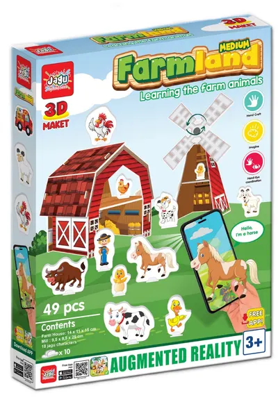 Set joc Jagu - 3D Model cu jucării vorbitoare, Fermă