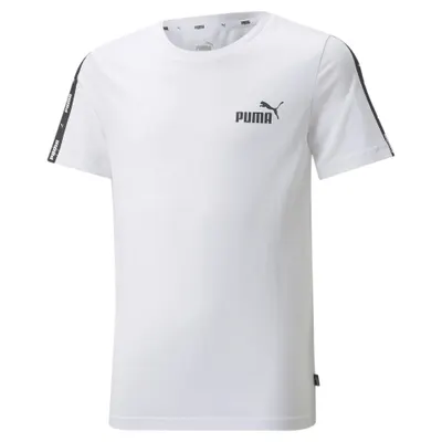 Essentials + Jugen-T-Shirt mit Logo-Tape Jungen PUMA White