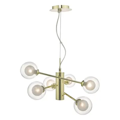 Lampa suspendata Kumara 6lt Pendant Gold & Glass