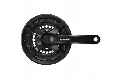 Angrenaj Pedalier Shimano FC-TY501 Negru Cu Aparatoare 6 7 8 Viteze 48 38 28 Dinti 170mm