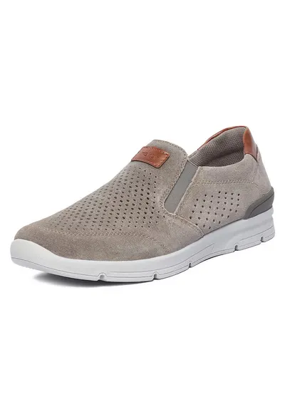 Pantofi barbati - gri - piele naturala - varf rotund