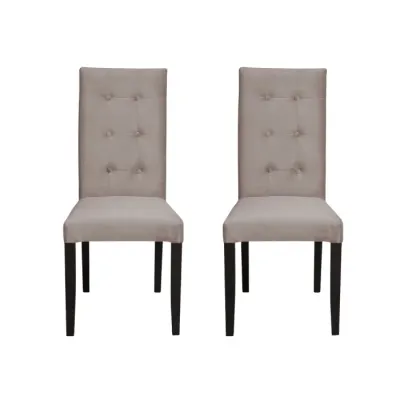 Set 2 scaune living TEO LUX, picioare lemn wenge, stofa cappuccino, 46x60x98 cm