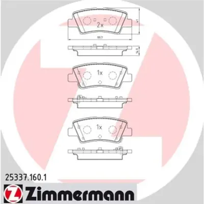 Set placute frana, frana disc ZIMMERMANN 25337.160.1