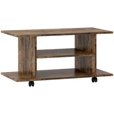 HOMCOM Comodă pentru TV cu Roți, 80×40×40 cm, Negru | Aosom Romania