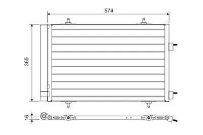 Condensator A C (cu uscator) potrivit CITROEN C5 III; PEUGEOT 508 I 1.6 1.6D 04.09