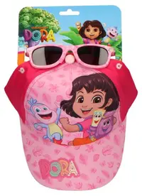 Set pentru copii Cerda - Dora, pălărie și ochelari de soare, 53 cm