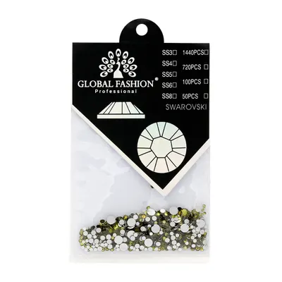 Cristale unghii tip Swarovski, mix, culoare olive Engros