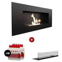 Pachet pro DELTA 2 Negru - 90 x 40 cm + sticla biosemineu + 12L bioetanol
