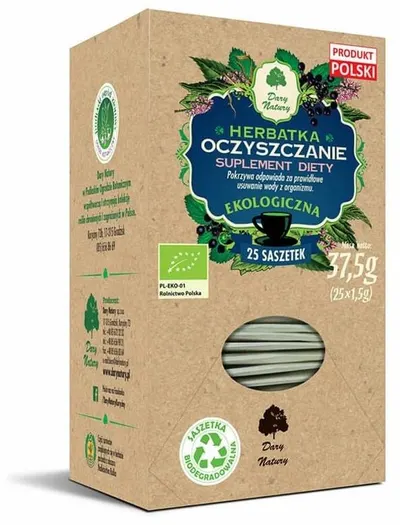Ceai bio din plante pentru purificare, 25 plicuri, Dary Natury