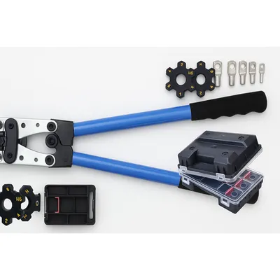 Pachet complet presa cu bacuri si set papuci din cupru stanat – pentru sertizare 6-50mm2