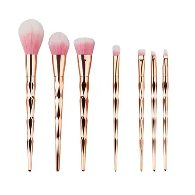 Set 7 Pensule Profesionale Pentru Machiaj, Diamant Rose - MAK03