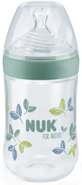 NUK for Nature Silicone Soother Bottle - 260 ml, mărimea M, verde