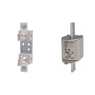 Pachet Protectie Circuit Monofazat/Bipol/Tripol (cu multiple unitati): Soclu Siguranta Fuzibila NH3 1P (M12/M12), Siguranta Fuzibila NH3C gG 300A 500V