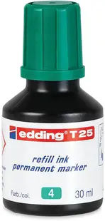 Cerneală pentru markere permanente Edding T25 - Verde, 30 ml