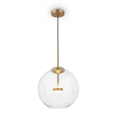 Corp de iluminat susendat Cometa - H(min) 1200mm, H(max) 2575mm, ⌀ 350mm , Transparent, Metal and Glass, Glass, IP20, 720lm, 3000K, 80RA, 2.5kg