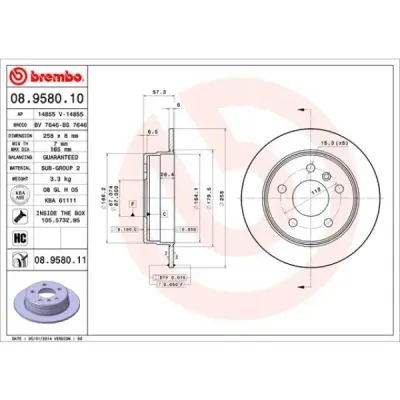 Disc frana BREMBO 08.9580.11