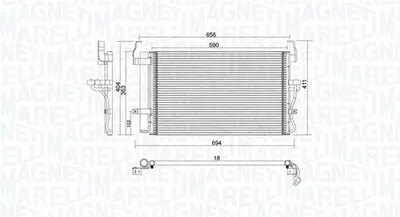 Radiator AC condensator cu uscator potrivit HYUNDAI COUPE II, ELANTRA III 1.6-2.7 06.00-08.09