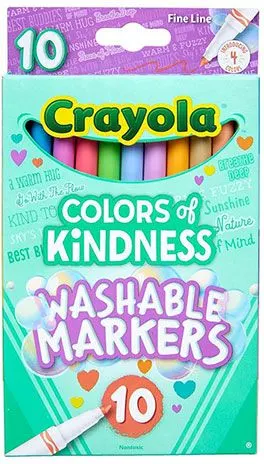 Set markere lavabile Crayola - liniere, 10 culori