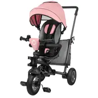 Tricicleta pentru copii Lionelo Tris RozGri Ultrapliabila, Multifunctionala, Mecanism de pedalare libera, Suport picioare, Control al directiei, Scaun reversibil, Rotire 360 grade, Conform cu standardul european de securitate EN71