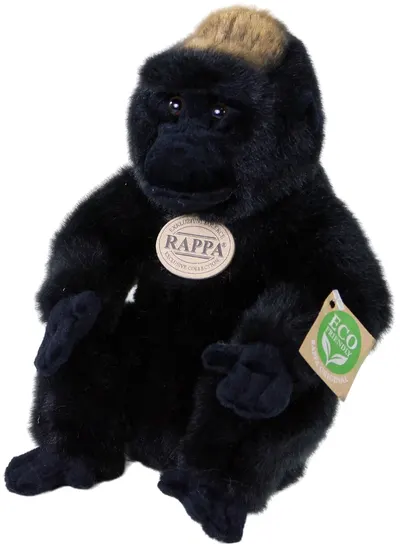 Jucărie de pluș Rappa Eco Friends - Gorilă, așezată, 23 cm